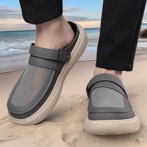 Zuecos de malla para hombre, color gris, transpirables, ligeros, con suela gruesa, fáciles de poner, informales, para la playa - Product Image 2