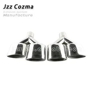 JZZ cozma tubi di scarico per auto a doppia punta in acciaio inossidabile argento ad alte prestazioni