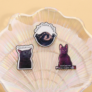 Broches de Esmalte con Diseño de Pedro Mapache Bailarín de Dibujos Animados, Pin de Solapa con la Leyenda 'No Me Preguntéis, Estudié Inglés', Joyería de Regalo - Product Image 3