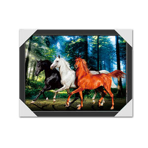 ホームデコレーション動物ポスター<span class=keywords><strong>3D</strong></span>フレーム馬のデザインとレンズ写真 - Product Image 4