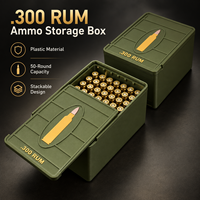 Boîte de rangement pour munitions .300 RUM, étui en plastique durable avec couvercle coulissant, organisateur compact et portable