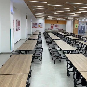 Multi Functional <b>Folding</b> <b>Dining</b> <b>Table</b> Wood Top Oblong Natural Color Durable Restaurant Use Child Target - Product Image 3