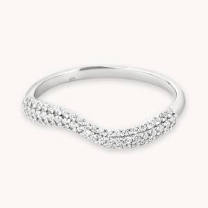 波浪铺路水晶戒指新设计金手指戒指仿古时尚饰品戒指设计女性银925饰品 - Product Image 6