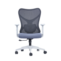 Chaise de bureau moderne avec support lombaire réglable, pivotante, en maille, avec 3 vérins à gaz et accoudoirs réglables