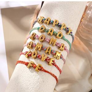 Nouveauté, bijoux pour femmes, bracelet tressé en acier inoxydable, lettres initiales LOVE HAPPY, bracelets à cordon tressé - Product Image 2