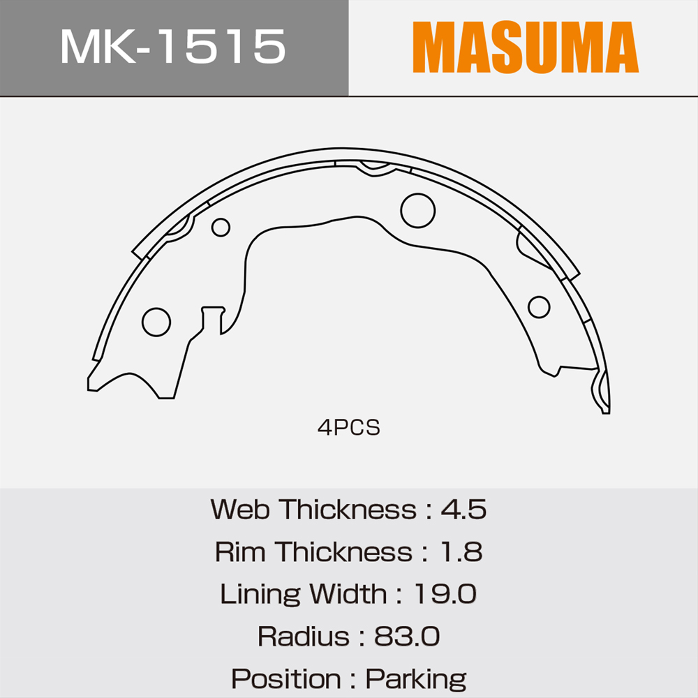 MASUMA Drum Brake Shoes for NISSAN CUBE - Reliable Performance