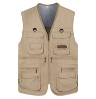 Veste sans manches multi-poches pour homme, vente chaude, pour la photographie, la pêche, la chasse, veste utilitaire décontractée pour les voyages et le camping
