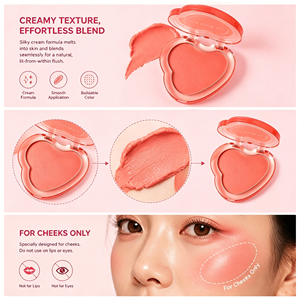 Palette de blush crème personnalisée avec logo, blush crème vegan pour les joues, plusieurs teintes, waterproof, blush crème mélangeable, marque privée - Product Image 3