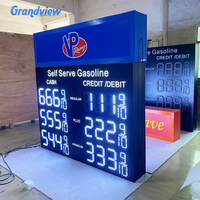 Affichage numérique LED double face extérieur pour station-service : prix du carburant, paiement en espèces et par carte bancaire