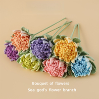 Bunga Hydrangea Amigurumi Buatan Tangan Warna Pastel, Hadiah Bunga Lembut & Anggun untuk Dekorasi Vas & Buket
