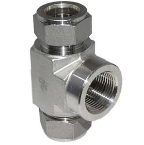 Raccord de tube à double ferrule 6FBT4N-316, raccords de tube d'instrumentation 316SS A-LOK 3/8 X 1/4 NPT SS316, raccord en T femelle - Product Image 6