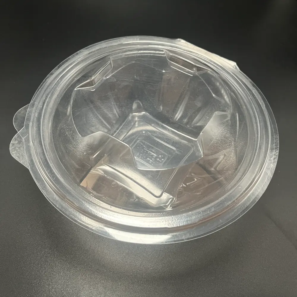 Vente en gros de saladier à clapet en plastique transparent PET jetable avec couvercle