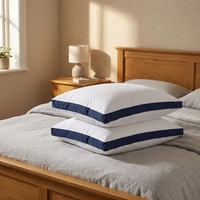 Oreillers de haute qualité bleu marine et blancs, rembourrage doux en polyester, soutien du cou, oreillers d'hôpital pour dormir