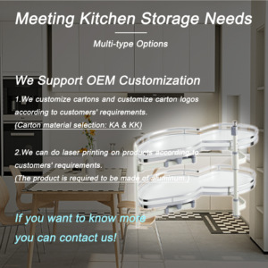 Alandwares, estante de almacenamiento de vajilla ovalada de hierro multiusos moderno, bandeja oscilante <span class=keywords><strong>cromada</strong></span>, organizador, estante de <span class=keywords><strong>cocina</strong></span> giratorio, fácil de limpiar - Product Image 5
