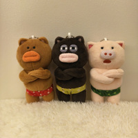 Porte-clés en peluche personnalisé en gros, en forme de cochon ou d'ours, pendentif de sac, jouet en peluche doux, cadeau décoratif