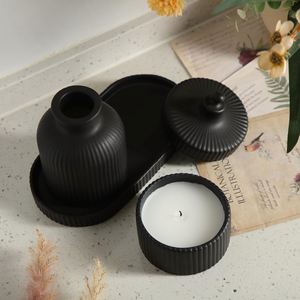 Juego de 5 moldes de resina para fundición: bandeja redonda grande, florero, moldes de silicona para loto, moldes de yeso y hormigón para decoración del hogar - Product Image 3