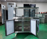 Table de préparation de salades réfrigérée avec bacs GN, plan de travail professionnel pour restaurant, bar à salades commercial