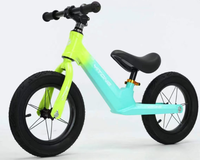 Vélo d'équilibre pour enfants de 12 pouces, couleur dégradée, cadre léger en alliage de magnésium, selle en cuir, 2-6 ans
