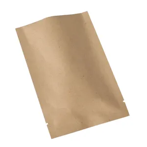 Factory Custom Made Biodegradable Kraft Paper Empty Tea Sachet Heat Seal Three Side Coffee Bean Packaging Bag Flexible Pouch