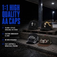 Casquettes de baseball structurées à 5 panneaux G5 Barbas en stock 2026, brodées, avec boîte, style A-Frame, couleur or
