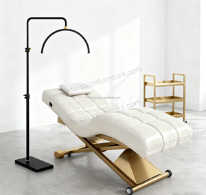 Lit électrique de luxe incurvé pour extensions de cils, ensemble de mobilier de salon de beauté, lit de broderie de cils cosmétique - Product Image 2