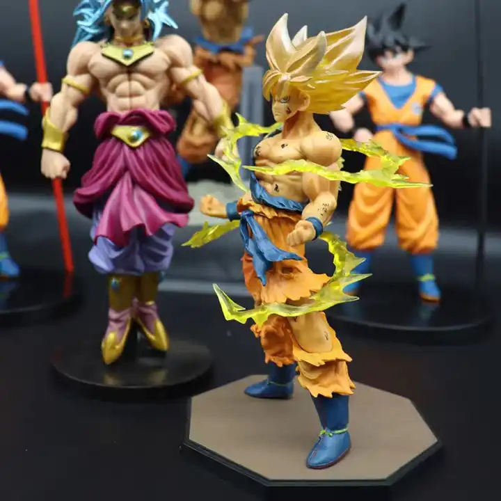 6 pcs Dragon Ball Z Figures Set: Super Saiyan Goku Son Blue Gokou Vegeta &  Broly 