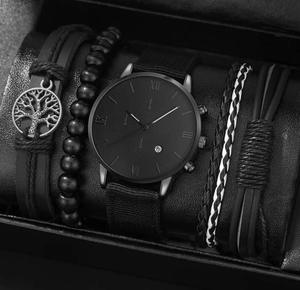 ZB-11 <strong>GENEVA</strong> Men's Bracelet Leisure Business Leather Belt <strong>Watch</strong> Quartz <strong>Watch</strong> Bracelet Men Gift Jewelry <strong>Set</strong> - Product Image 4