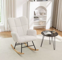 Fauteuil à bascule moderne pour salon et chambre, en tissu Teddy, réglable en hauteur, inclinable manuel, pour la sieste