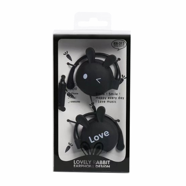 Cute Cartoon 1.2m Wired Stereo Headphone 3.5mm in Ear Earphones With Mic Hanging Ear Headset for Students Universal Mobile Phone