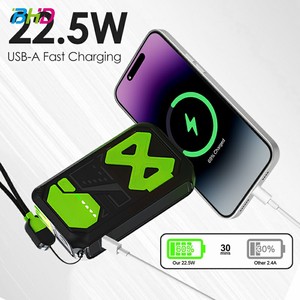 Mới 5000mAh 22.5W 3 trong 1 ngân hàng điện AC <span class=keywords><strong>prong</strong></span> được xây dựng trong đứng từ tính không dây sạc có thể tháo rời treo Dây sạc nhanh - Product Image 3
