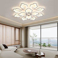 Plafonnier LED moderne et minimaliste haut de gamme en forme de pétale avec couvercle en acrylique, à montage en surface, pour salon et restaurant