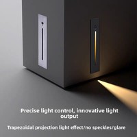 Lampe murale encastrée d'angle à détecteur de mouvement LED en aluminium, blanc chaud 3500K, faisceau de 20 degrés, étanche, pour jardin, allée, hôtel