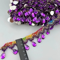 Haute qualité Polyester 4CM large garniture colorée métallique Scrallop dentelle coupe pour la décoration de vêtements de Table