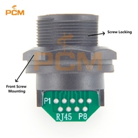 Prise RJ45 CAT5e étanche à verrouillage par vis avec carte de circuit imprimé PCB IP67, montage sur panneau, adaptateur pour boîtier industriel extérieur, câble