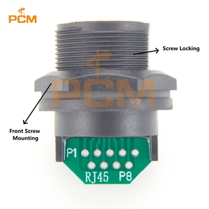 Prise RJ45 CAT5e étanche à verrouillage par vis avec carte de circuit imprimé PCB IP67, montage sur panneau, adaptateur pour boîtier industriel extérieur, câble - Product Image 2