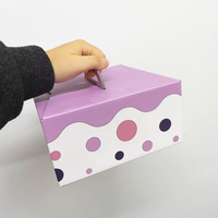 Boîtes d'emballage alimentaire et de desserts en carton ondulé avec poignée, impression personnalisée au design unique pour pâtisseries (impression offset)
