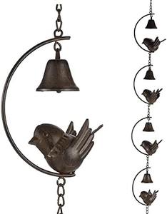 Cadena de Lluvia con Forma de Pájaro y Cubo, con Acabado Rústico en Bronce, para un Flujo de Agua Decorativo y un Toque de Jardín al Aire Libre - Product Image 3