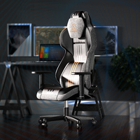 Chaise de jeu vidéo, chaise de bureau ergonomique de style course rotative, chaise de bureau d'ordinateur YouTube, tête avec appui-tête