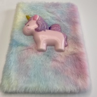 A5 carnet de décompression créatif 3D mignon dessin animé peluche duveteux journal intime licorne bleue