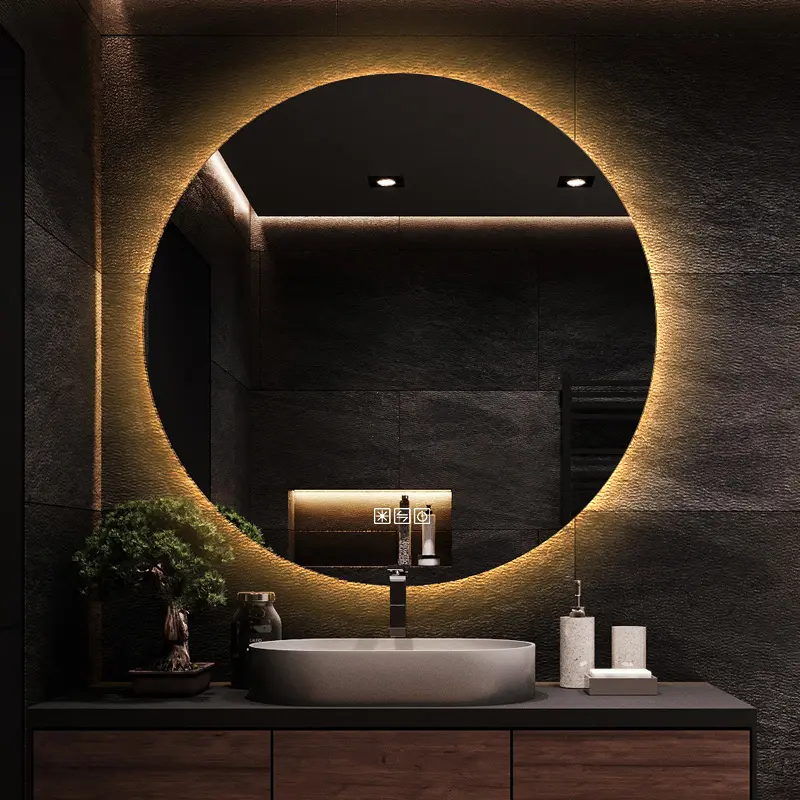 Waterproof Backlit Smart LED Mirror With Light 32 Inch Circle LED Mirror LED Backlit Mirror Custom Size