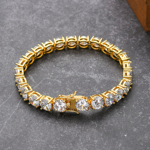 8Mm Single-row <b>Bracelet</b>, <b>Copper</b> Micro-inlaid Zircon Hip-hop <b>Bracelet</b>. Tanjing Fashion Lijing Necklace - Product Image 2