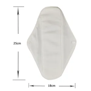 Wieder verwendbare Pads für weibliche Bambus Baumwolle Plain Sanitär Regular Flow Menstruation Pad Wasch bare Panty Liner Stoff polster