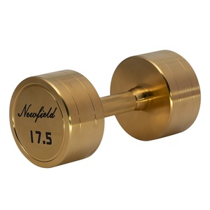 Mancuernas Redondas Portátiles de Titanio Dorado de 20 kg con Logotipo Grabado para Gimnasio en Casa - Product Image 6