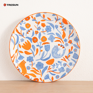 Assiettes en porcelaine personnalisées pour mariage, fabrication TRESUN, prix bas, impression par tampographie, OEM. - Product Image 1