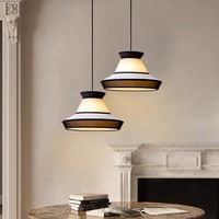 Lampe suspendue LED vintage française en acier inoxydable et tissu, style pagode, trois couleurs, pour chambre, salle à manger, bar, café, sur mesure
