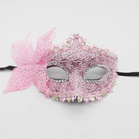 Masque de soirée DAMAI pour femme, doré et noir, élégant, style vénitien, pour Halloween, Mardi Gras, bals de promo, avec dentelle et bordure à sequins