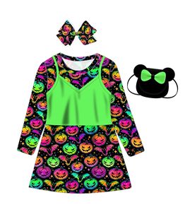 Robe à manches longues imprimée numériquement en gros, ensemble robe et gilet assorti, personnalisation acceptée - Product Image 2