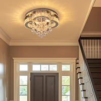Lampu Chandelier Kristal LED Bentuk Bunga Multi Warna dari Gudang UK untuk Ruang Tamu dan Kamar Tidur