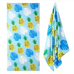 Бесплатное дизайнерское пляжное полотенце с логотипом животных с быстрой печатью, летнее Большое пляжное полотенце, ультратонкое волокно