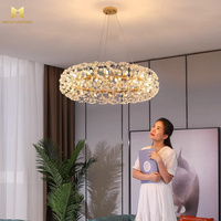 Lustre circulaire de luxe post-moderne Nordic Light pour la maison, le bureau, la chambre à coucher, la salle à manger, l'hôtel, ambiance tendance
